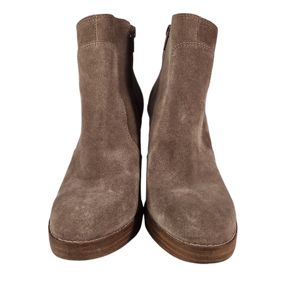 Lucky Brand Quiselle Taupe Suede Booties - Picture 2 of 11